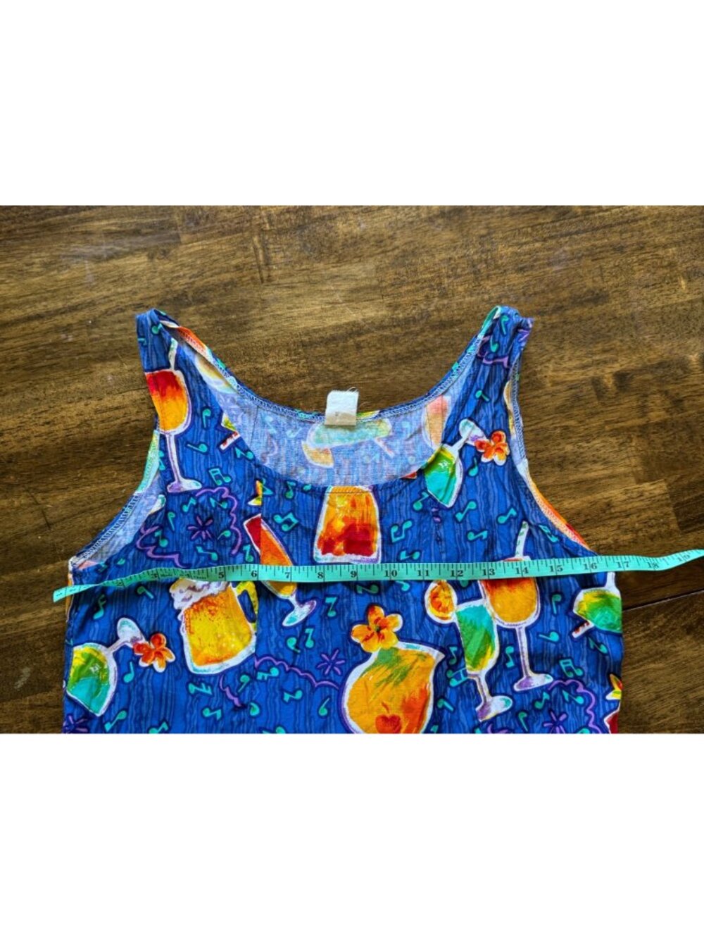 Vintage Tropical Cocktail Print Sheath Mini Dress Martini Margarita Tie Back S - Picture 7 of 9